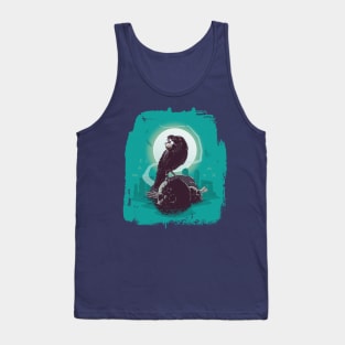 Black crow with eyeball in its mouth Tank Top